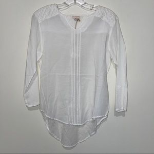 NWT One Society Cotton/Silk Smocked Blouse, XS